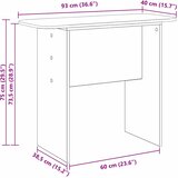  Konzolna stolica Dimljeni hrast 93 x 40 x 75 cm | shoptok.hr