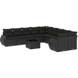  11-dijelni set vrtnih sofa od poliratana s jastucima crni | shoptok.hr