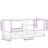 TV ormarić crni 100 x 35 x 41 cm konstruirano drvo i metal | Eponuda.com