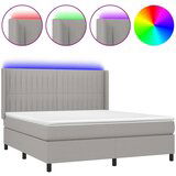  The Living Store Box spring postelja z vzmetnico LED sv. siva 160x200 cm blago - Box Spring Postelja, (21501300) | Shoptok.si