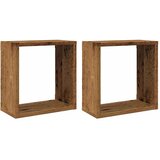  Kockaste zidne police 2 kom boja staro drvo 30x15x30 cm drvene | shoptok.hr