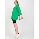 Fashion Hunters Green long plus size blouse with 3/4 sleeves Cene
