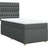vidaXL Krevet s oprugama i madracem tamnosivi 100 x 200 cm od tkanine | shoptok.hr