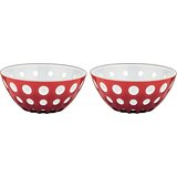 guzzini Komplet 2 skled Ø12 cm LE MURRINE - rdeča / bela / transparentna Cene