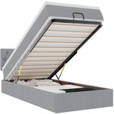 vidaXL Otomanski posteljni okvir z vzmetnico siv 90x200 cm blago | Shoptok.si