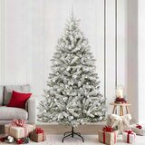 vidaXL Umestno božično drevo Zelena in Bela 240 cm PVC in kovina | Shoptok.si