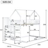 Möbrio Pogradna postelja iz masivnega lesa z lestvijo za shranjevanje in zaščitnimi ograjami - 90x200 cm - bela, (22060390) | Shoptok.si