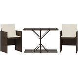  3-dijelni bistro set s jastucima smeđi od poliratana | shoptok.hr