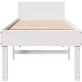 vidaXL Posteljni okvir brez vzmetnice bel 90x200 cm trdna borovina | Shoptok.si
