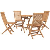  Sklopivi vrtni blagovaonski set 5 pcs Prirodna Čvrsto teak drvo | shoptok.hr