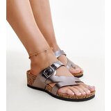 Gemre Donata grey metallic wedge flip-flops | Shoptok.si
