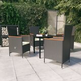  5-dijelni vrtni blagovaonski set s jastucima crni | Eponuda.com