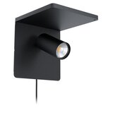 Eglo DEKORAT. STENSKA SVETILKA CIGLIE 5W GU10 ČRNA, STIKALO, POLNILNIK | Shoptok.si