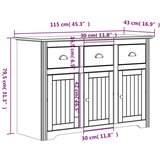 vidaXL Visoka omara BODO bela in rjava 115,5x43x200,5cm cm borovina | Shoptok.si