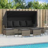 Maison Chic Seti vrtnega pohištva - Vrtna garnitura - Vrtni pohištvo set 5-delna z blazinami siv poli ratan, (21817161) | Shoptok.si