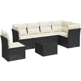  The Living Store Vrtna sedežna garnitura 7-delna z blazinami črn poli ratan - Vrtna Sedežna Garniture, (21463407) | Shoptok.si