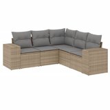 Maison Chic Seti vrtnega pohištva - Vrtna garnitura - Vrtni pohištvo set 5-delna z blazinami bež poli ratan, (21815921) | Shoptok.si