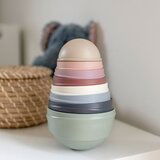 Bibs Wobbly Tower piramida za slaganje Pastel Rainbow 6 m+ 8 kom | shoptok.hr