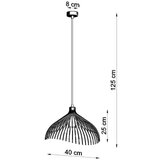  Obesna svetilka UMB črna, (21347625) | Shoptok.si