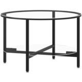  Stolić za čaj crni i prozirni 70 cm od kaljenog stakla | Shoptok.si