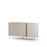 Marckeric Kremno bela/naravna komoda v hrastovem dekorju 150x82,5x40,5 cm Lucile – | Shoptok.si