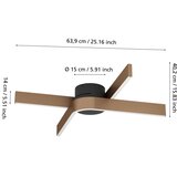 Eglo 901863 - led rgbw sa prigušivačem, stropno svetlo folcino-z 2xLED/18W/230V bakarna/crna | Eponuda.com