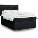  Krevet s oprugama i madracem crni 140 x 190 cm od tkanine | shoptok.hr