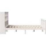  Knjižna postelja brez vzmetnice bela 120x190 cm trdna borovina | Shoptok.si