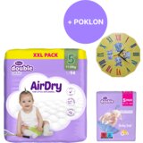 Violeta set dc giga air dry pelene, 5 junior, 94 komada + baby vlažne maramice soft 5x51 + sat Cene