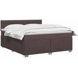  Krevet s box springom madracem i LED-om Tamno smeđa Tkanina - Tamno smeđa 140 x 190 cm Dizajn linija | shoptok.hr
