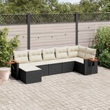 vidaXL 7-dijelni set vrtnih sofa od poliratana s jastucima crni | shoptok.hr