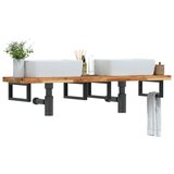  Zidna polica za umivaonik od čelika i masivnog bagremovog drva Smeđa 160 x 40 x 4 cm | shoptok.hr