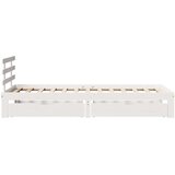 vidaXL Posteljni okvir s predali bel 90x190 cm trdna borovina | Shoptok.si