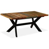  Blagovaonski stol od masivnog obnovljenog drva i čelika 180 cm | shoptok.hr