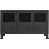  Komoda antracit 105 x 35 x 62 cm od metala i stakla | Eponuda.com