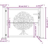  Vrtna vrata 105 x 80 cm od čelika cor-ten s uzorkom stabla | shoptok.hr