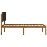  Krevetni okvir s tapiciranim uzglavljem Prirodna i tamnosiva - Prirodna i tamnosiva 75 x 190 cm | shoptok.hr