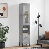 vidaXL Visoka omara betonsko siva 34,5x34x180 cm inženirski les Cene