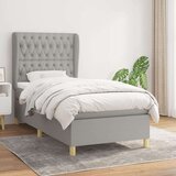 Box spring postelja z vzmetnico svetlo siva 90x190 cm blago, (20791395) Cene