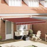 vidaXL Ročna retraktibilna tenda Rdeča in rjava 400x300 cm Cene