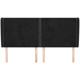  Uzglavlje s ušima crno 203x23x118/128 cm baršunasto | shoptok.hr