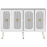 Woody Fashion derasi - white, gold whitegold console Cene