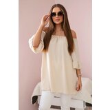 Kesi Spanish blouse with ruffles on the sleeve beige | shoptok.hr