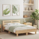 Furnova Posteljni okvir z vzglavjem in LED sonoma hrast 120x200 cm, (21941024) Cene