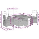  Vrtna garnitura - 4-dijelni vrtni blagovaonski set od poliratana s jastucima bež - Dužina stola 110 cm Sa naslonom za noge 4 | shoptok.hr