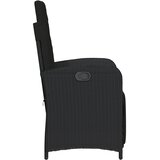  3-dijelni bistro set s jastucima crni od poliratana Crna | Shoptok.si