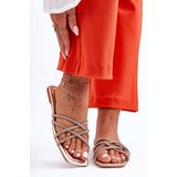 Boto Women's Shoes with Stripes and Rhinestones Gold Leomi | Shoptok.si