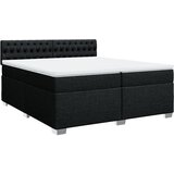 vidaXL Box spring postelja z vzmetnico črn 200x200 cm blago, (21302412) | Shoptok.si
