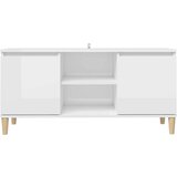 vidaXL TV ormarić s drvenim nogama visoki sjaj bijeli 103,5x35x50 cm | shoptok.hr