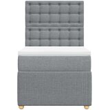  Box spring krevet s madracem svjetlosivi 90x190 cm od tkanine Slike